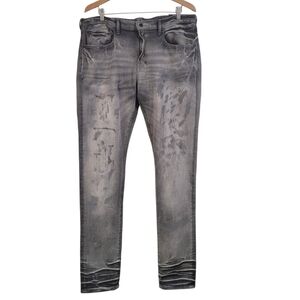New PRPS Jeans Men's 38 x 34 Bleach Paint Splatter Distressed Skinny Fit Jeans